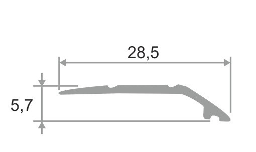 Разноуровневый порог алюминиевый с насечками 28 мм ПО-28х6 золото матовое 2,7 м