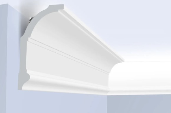 Потолочный плинтус под светодиодную ленту HiWood A70V2 белый 70х37 мм 200 см