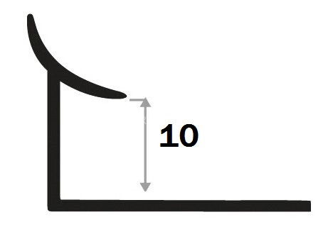 Уголок для плитки внутренний алюминий 10 мм PV28-07 бронза блестящая 2,7 м
