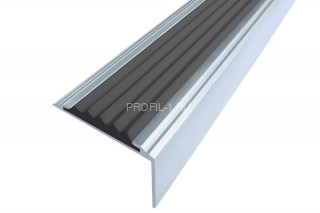 Алюминиевый порог угловой 20х38 мм противоскользящий АУ-38 без покрытия черный 1,5 м