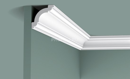 Гибкий потолочный плинтус Orac Decor Duropolymer CX124F белый полистирол 49х49 мм 2м