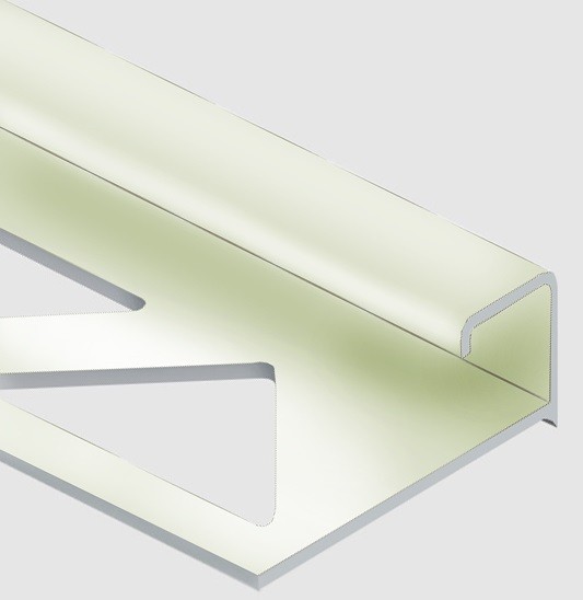 Профиль С-образный для плитки угловой внутренний 12 мм алюминий PV55-17 титан блестящий 2,7 м