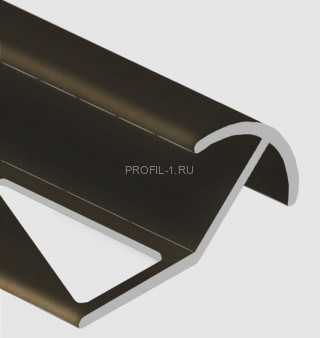Профиль под плитку для наружных углов 10 мм алюминий PV70-10 коричневый матовый 2,7 м