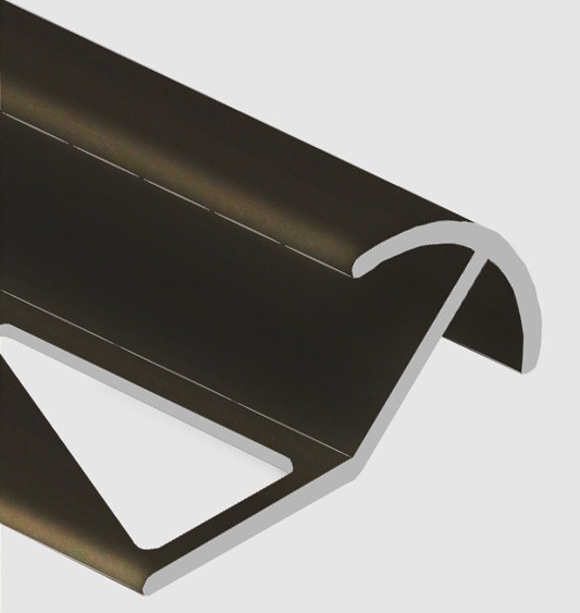 Профиль под плитку для наружных углов 10 мм алюминий PV70-10 коричневый матовый 2,7 м