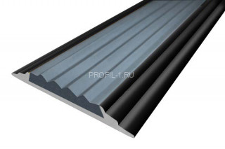 Алюминиевый порог одноуровневый 46 мм противоскользящий АП-46-Краш черный глянец-серый 3,0 м Алюминиевый порог одноуровневый 46 мм противоскользящий АП-46-Краш черный глянец-серый 3,0 м