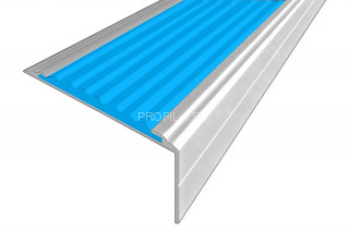 Угловой порог противоскользящий алюминий 26х50 мм АУ-50-Анод серебро-голубой 3,0 м