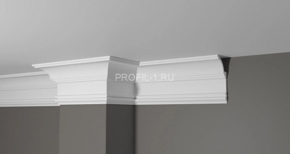 Потолочный плинтус Decor-Dizayn DD517 полистирол белый, под покраску 120х60х2000 мм