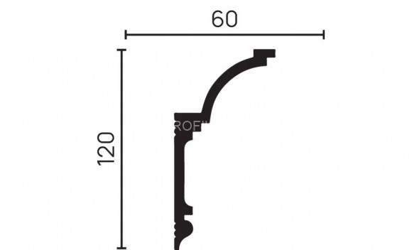 Потолочный плинтус Decor-Dizayn DD517 полистирол белый, под покраску 120х60х2000 мм