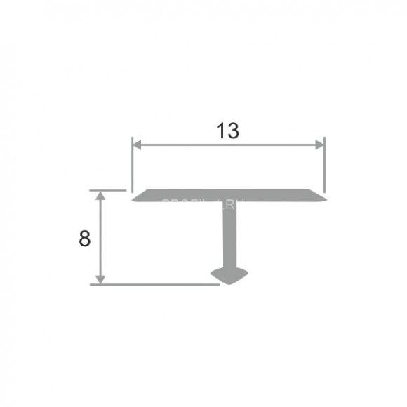 Латунный Т-профиль 13 мм ЛПТ-13 черный матовый 2.7 м