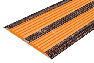 Алюминиевая полоса с 2-мя резиновыми вставками АП-70-Антик медь-оранжевый 2,0 м