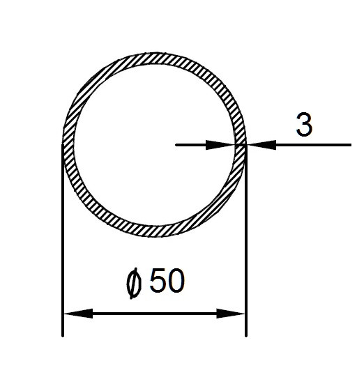 Алюминиевая труба 50х3 мм 3 метра