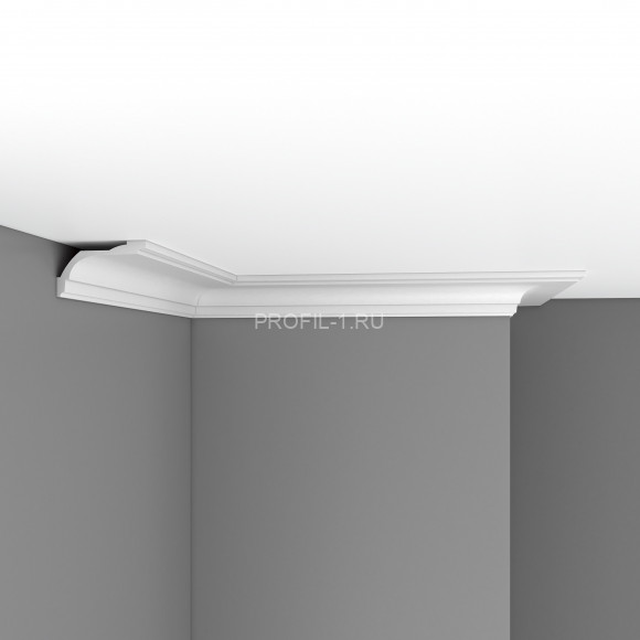 Плинтус потолочный  70х118х2400 мм Decomaster 96220 из полиуретана белый под покраску
