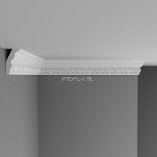 Плинтус потолочный гибкий FLEXIBLE  80х35х2400 мм Decomaster DT 33FL из полиуретана белый под покраску