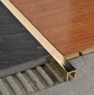 Латунный П-образный профиль 10х10 мм ЛП-10х10 полированный 2,7 м