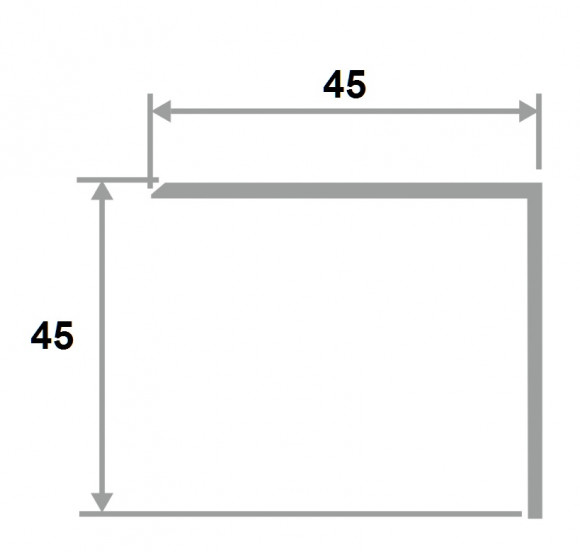 Латунный уголок равнополочный PА 45 ON 45х45 полированный 3м