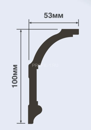 Потолочный плинтус под светодиодную ленту HiWood A100 белый 100х53 мм 200 см Потолочный плинтус под светодиодную ленту HiWood A100 белый 100х53 мм 200 см