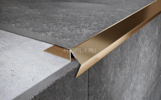 Профиль из нержавеющей стали наружный закладной окантовочный 8 мм FX 8 GP золото полированное 270 см