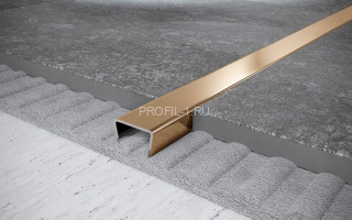 П-образный профиль из нержавеющей стали 8х20 мм FUB 8х20 GP золото полированное 270 см