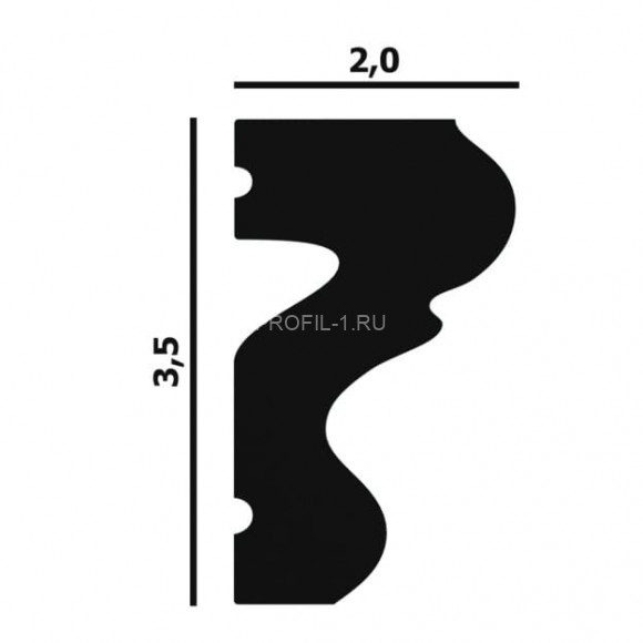 Молдинг Перфект Плюс P76 белый дюрополимер 20х35 мм 200 см