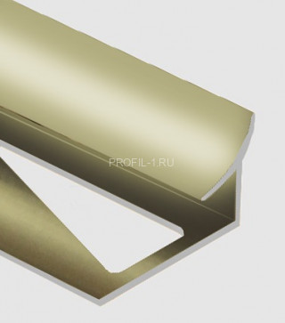 Уголок для плитки внутренний алюминий 10 мм PV28-09 шампань блестящая 2,7 м