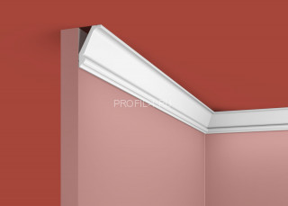 Потолочный плинтус Cosca KX-023 белый полистирол 25х40 мм 2м