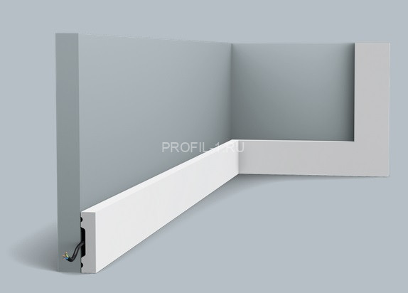 Гибкий напольный плинтус Orac Decor Duropolymer SX162F белый полистирол 40х10 мм 2м