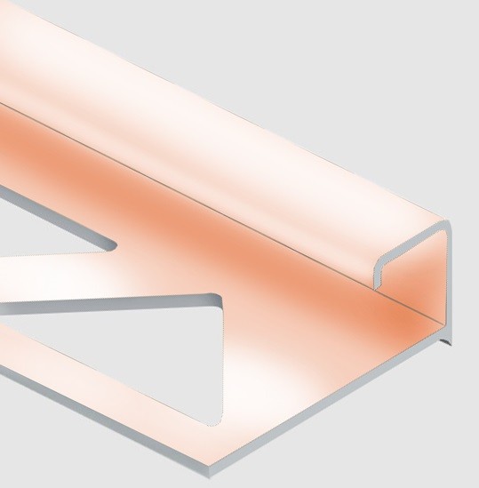 Профиль С-образный для плитки угловой внутренний 12 мм алюминий PV55-15 розовый блестящий 2,7 м
