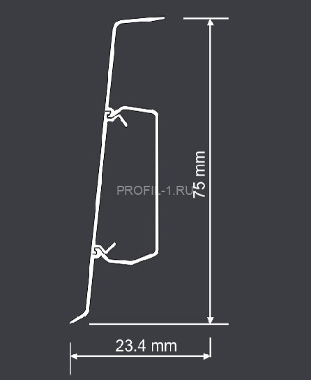 Напольный плинтус с кабель-каналом 75 мм Cezar Hi-Line 230 дуб лимонный 2,5 м Напольный плинтус с кабель-каналом 75 мм Cezar Hi-Line 230 дуб лимонный 2,5 м
