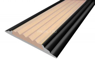 Алюминиевый порог одноуровневый 46 мм противоскользящий АП-46-Краш черный глянец-бежевый 3,0 м Алюминиевый порог одноуровневый 46 мм противоскользящий АП-46-Краш черный глянец-бежевый 3,0 м