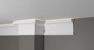 Потолочный плинтус Decor-Dizayn DD518 полистирол белый, под покраску 125х45х2000 мм