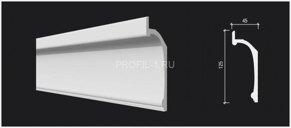 Потолочный плинтус Decor-Dizayn DD518 полистирол белый, под покраску 125х45х2000 мм