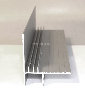 Алюминиевый плинтус потолочный Евротрим 7284.01 серебро парящий потолок 2,0 м