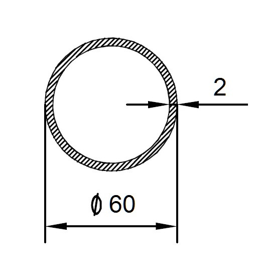 Алюминиевая труба 60х2 мм 3 метра