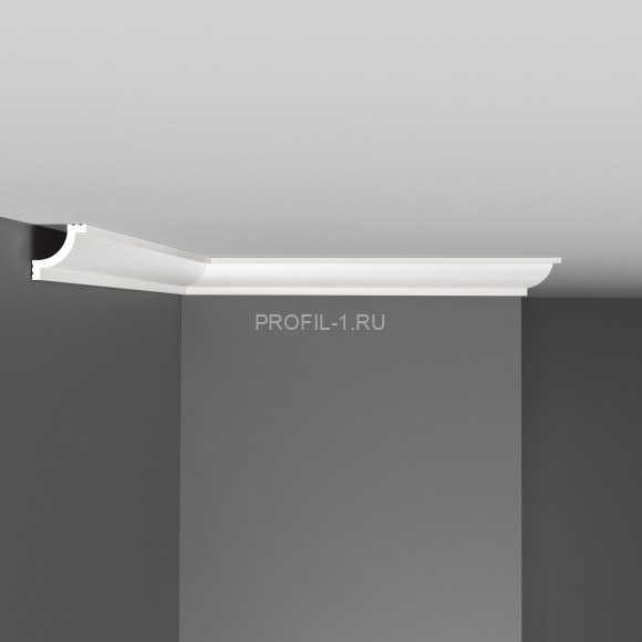 Плинтус потолочный гладкий Decomaster D132M Дюропрофиль 20х20х2000 мм белый
