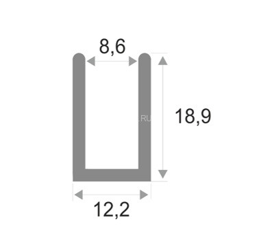 Алюминиевый П-образный профиль для стекла 9 мм ПО-145 серебро глянец 2.7 м Алюминиевый П-образный профиль для стекла 9 мм ПО-145 серебро глянец 2.7 м