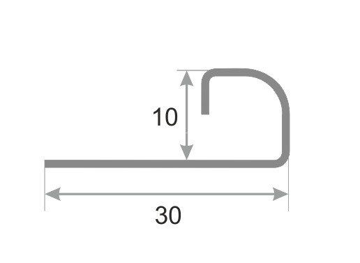 С-образный профиль из нержавеющей стали (раскладка) SR029-10H серебро глянец браш 2,7 м