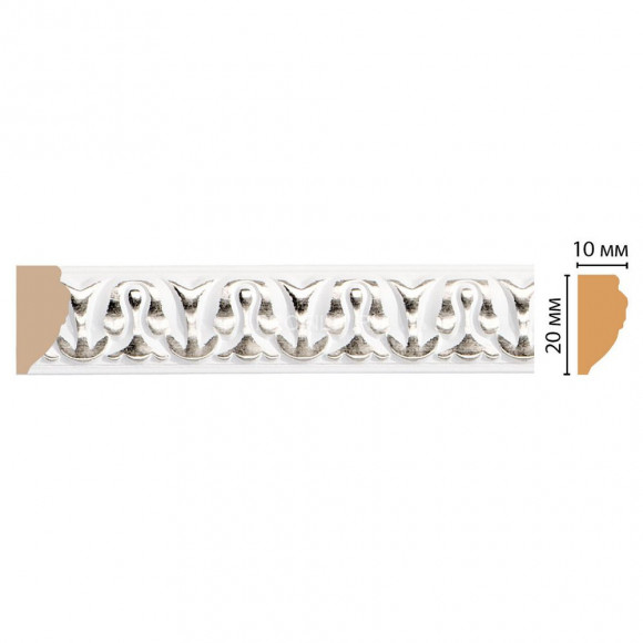 Молдинг DECOMASTER 103C-60 ДМ (20x10x2400) цвет Белый с шампанью