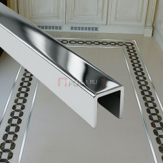 Латунный П-профиль ЛП-10х10х10 хром 2,7 м