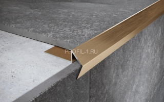 Профиль из нержавеющей стали наружный закладной окантовочный 8 мм FX 8 GS золото сатинированное 270 см