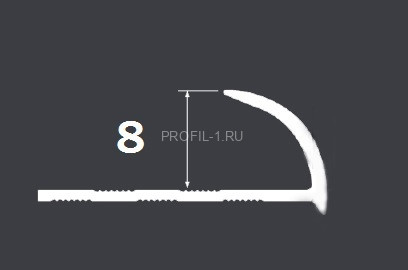 Профиль для плитки С-образный алюминий гибкий 8 мм PV19-12 песок матовый 2,7 м