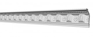 Потолочный плинтус Glanzepol GP-07 белый полистирол 116х57 мм 2 м