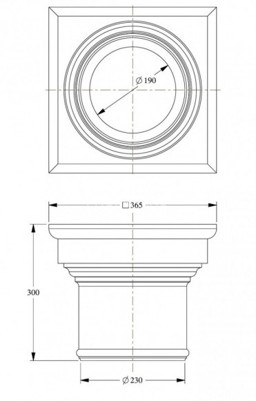 Капитель колонны Orac Decor K1112 белая полистирол 300х365х365 мм