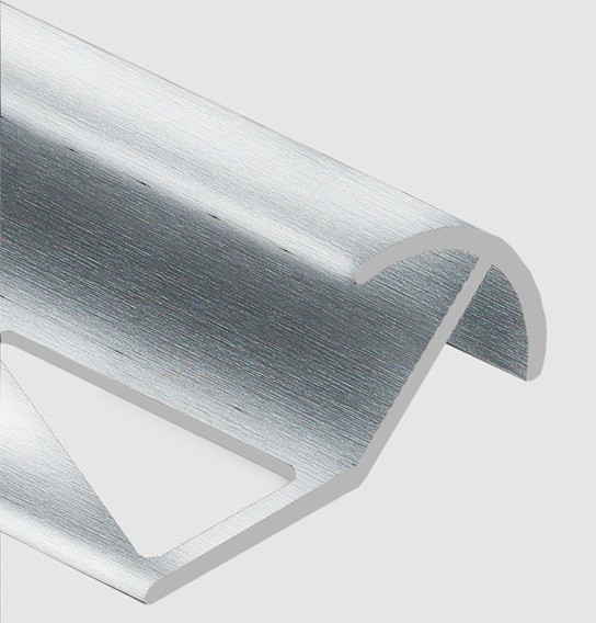 Профиль под плитку для наружных углов 10 мм алюминий PV70-03 серебро блестящее 2,7 м