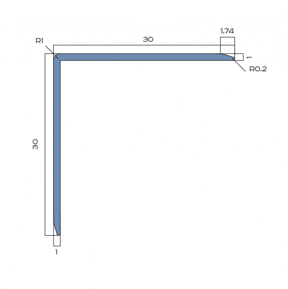 Алюминиевый уголок 30х30 мм NEEXY PV65-03 BS серебро блестящее 2.7 м