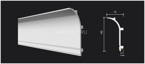 Потолочный плинтус Decor-Dizayn DD520 полистирол белый, под покраску 140х70х2000 мм