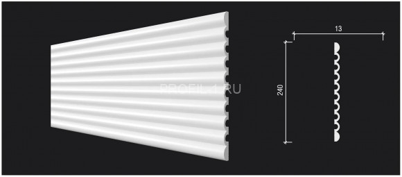 Стеновая декоративная панель 3D Decor-Dizayn DD910 из полистирола белая, под покраску 240х13х2000 мм