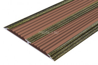 Алюминиевая полоса с 2-мя резиновыми вставками АП-70-Антик бронза-коричневый 2,0 м