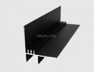 Алюминиевый плинтус потолочный Евротрим 7284.05 черный парящий потолок 2,0 м