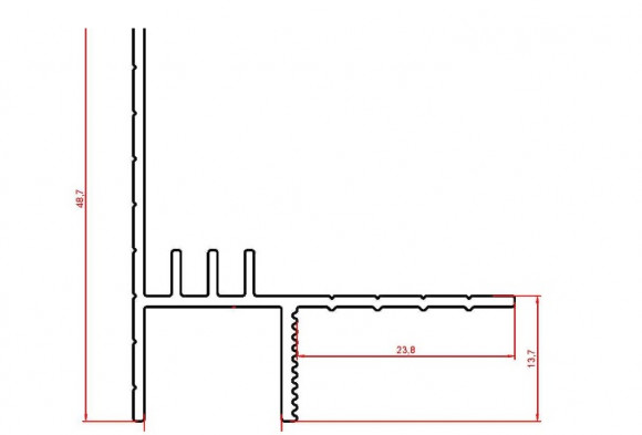 Алюминиевый плинтус потолочный Евротрим 7284.05 черный парящий потолок 2,0 м