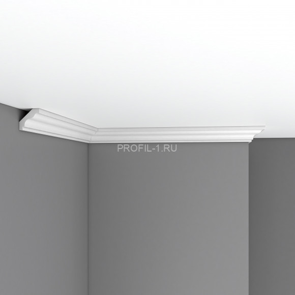 Плинтус потолочный гибкий FLEXIBLE 35х35х2400 мм Decomaster 96230 FL из полиуретана белый под покраску